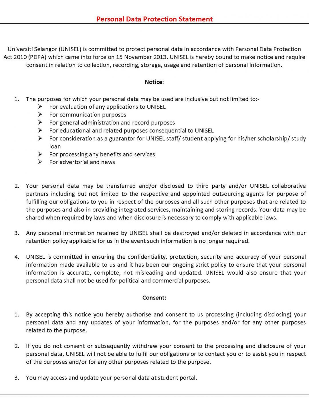 PDPA | iStudent